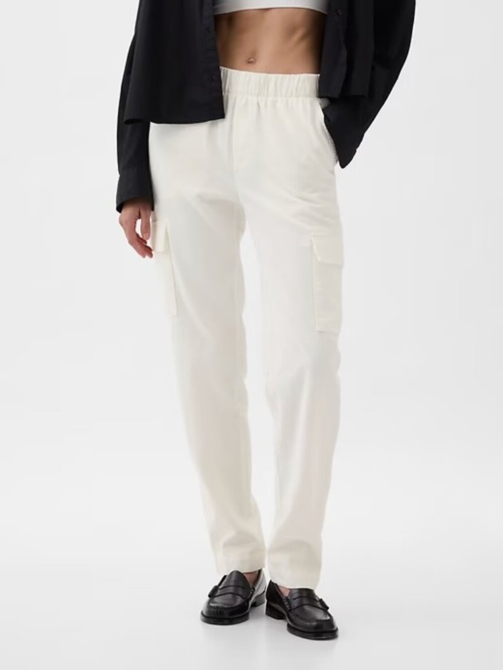 Gap Twill Cotton Cargo Pants Off White